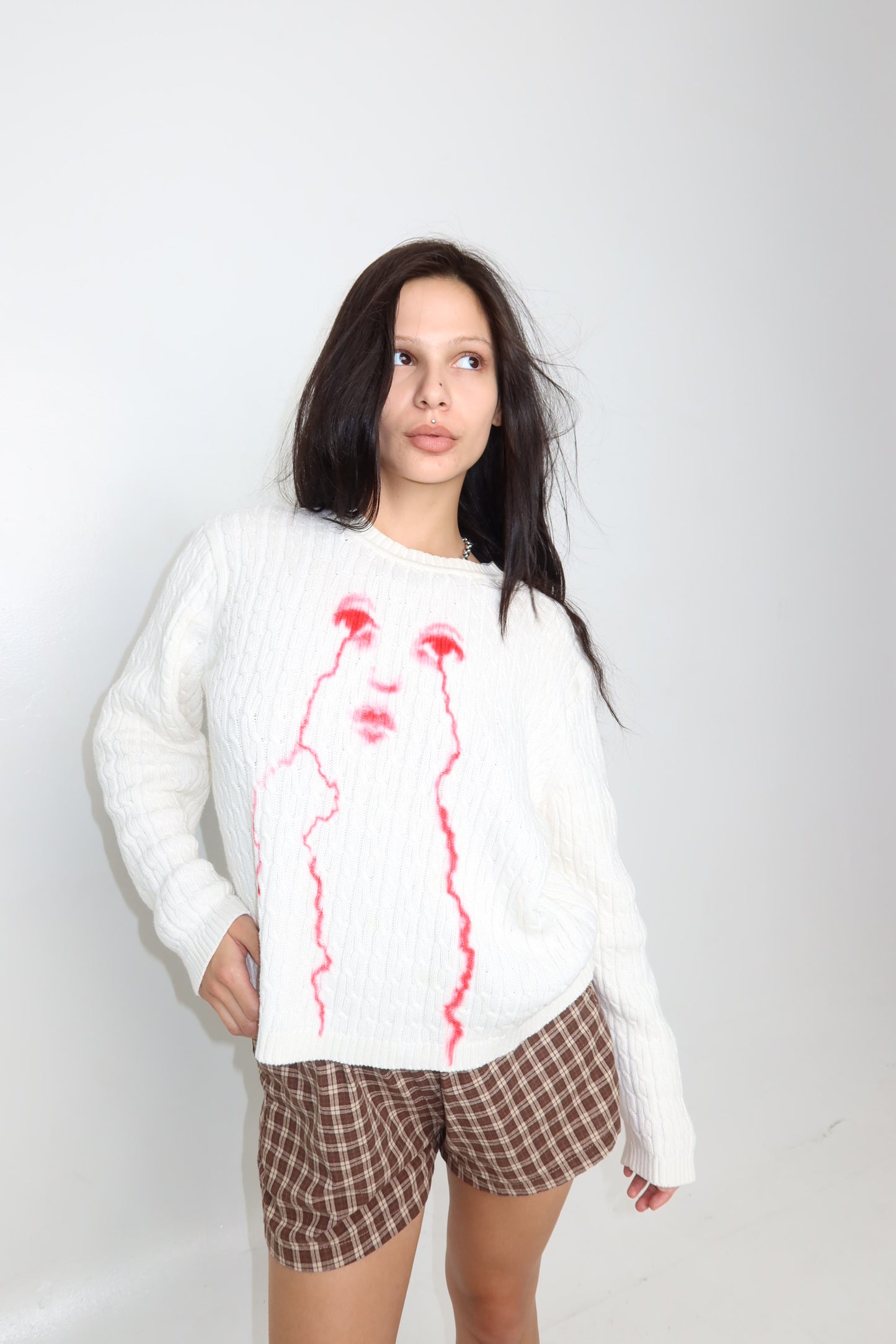 Crying Lightning Vintage Cable Knit Sweater