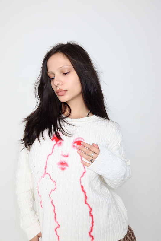 Crying Lightning Vintage Cable Knit Sweater